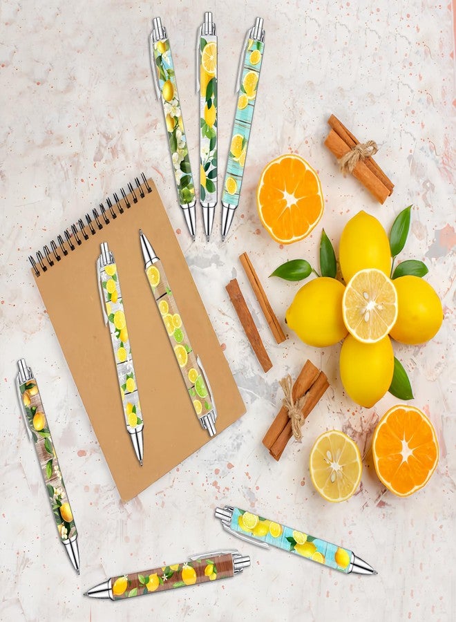 Idealmuzik Lemon Pens Set – Fun Citrus-Themed Pens for Girls, Students, and Stationery Lovers – Smooth Writing Ballpoint Pens for School, Journaling, or Gifts – Bright and Cheery Design, 8 Pack - Image 3