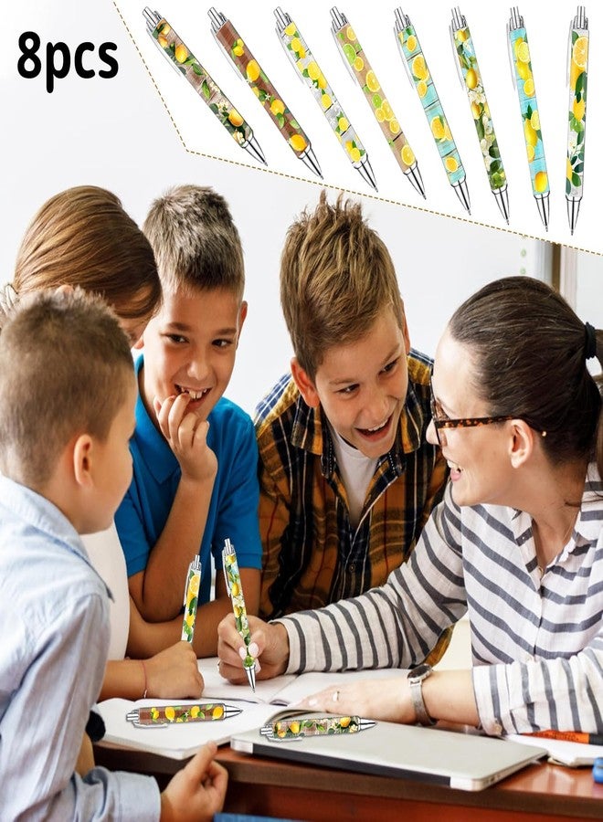 Idealmuzik Lemon Pens Set – Fun Citrus-Themed Pens for Girls, Students, and Stationery Lovers – Smooth Writing Ballpoint Pens for School, Journaling, or Gifts – Bright and Cheery Design, 8 Pack - Image 5