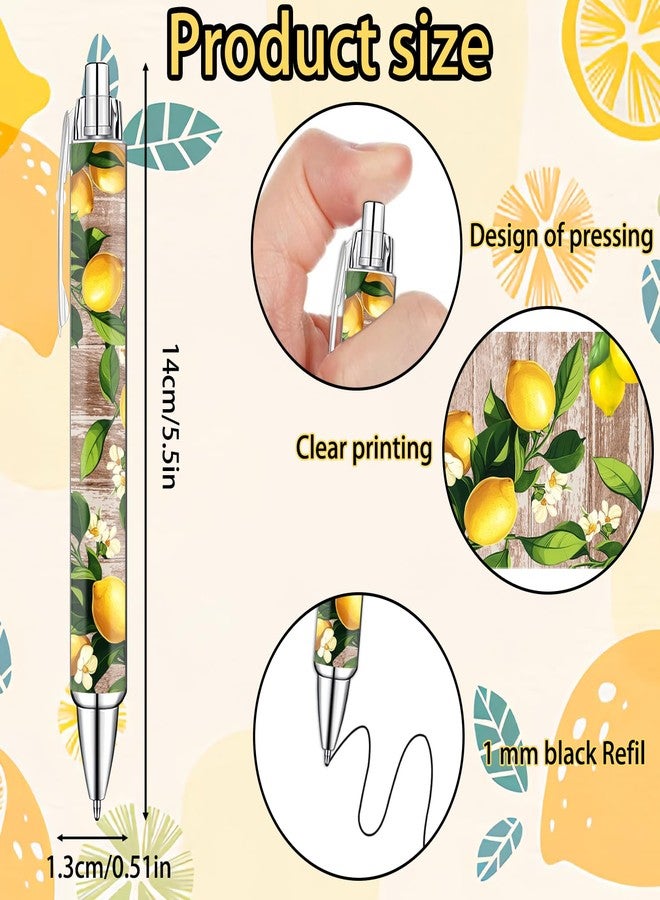 Idealmuzik Lemon Pens Set – Fun Citrus-Themed Pens for Girls, Students, and Stationery Lovers – Smooth Writing Ballpoint Pens for School, Journaling, or Gifts – Bright and Cheery Design, 8 Pack - Image 2