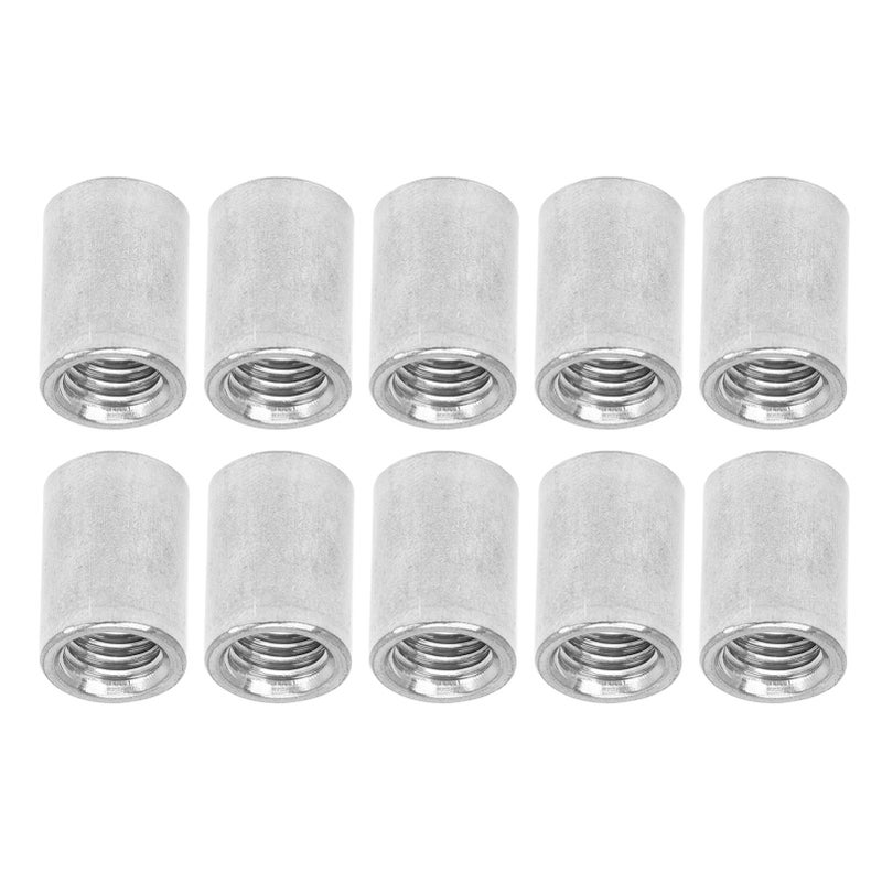 10Pcs Coupling Nut Round Rod Connector 304 Stainless Steel Female Thread M12x1.75 16 L35mm - Image 3