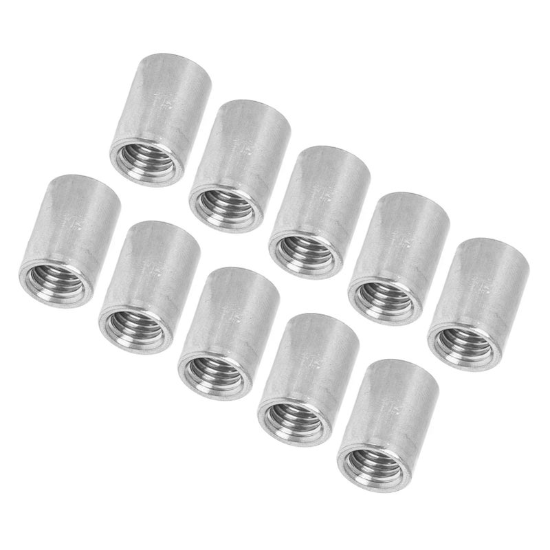10Pcs Coupling Nut Round Rod Connector 304 Stainless Steel Female Thread M12x1.75 16 L35mm - Image 5