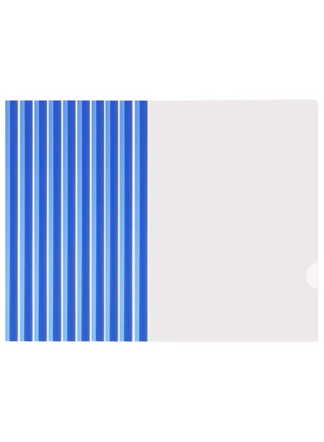A4 Sliding Bar Report Cover, 10mm Sliding Bar, 75 Sheet Capacity, Clear Plastic File Folder for Documents, Resume and Presentation Organizer, Blue - Image 1