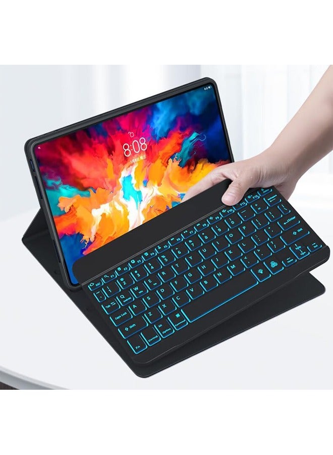 General Keyboard Case Compatible with Lenovo Tab P12 12.7'' 2023,7 Color Backlit Keyboard with Mouse,PU Stand Cover for Tab P12 12.7 Inch Tablet  - Image 5