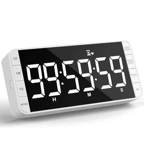 MeesMeek 7.8" Digital Kitchen Timer with Large LED Display, Magnetic Rechargeable Countdown Timer, 5 Alarms & 4 Volume Levels, 99H Count Up/Down Timer for Cooking, Classroom & Study - Image 1