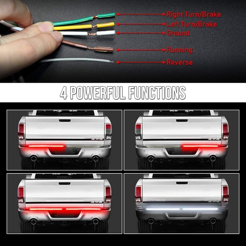 OPL5 Triple Tailgate Light Bar 60 Inch Waterproof with Red Turn Signals - Image 2