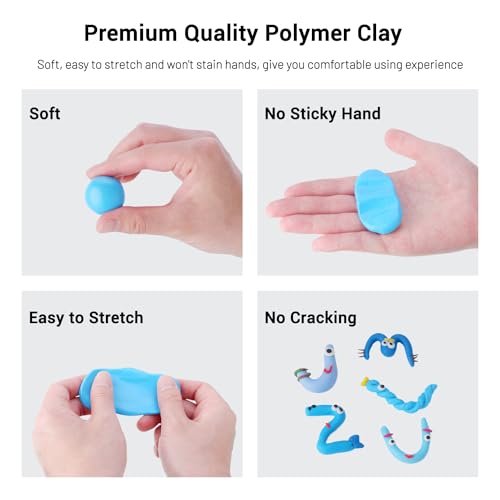 ARTME Polymer Clay, ARTME 82 Colors Clay Kit, Oven Bake Modeling Clay, Creative Polymer Clay Kit with Sculpting Tools and Jewelry Accessories, Non-Toxic, Ideal DIY Clay Gifts for Adults and Teens - Image 5