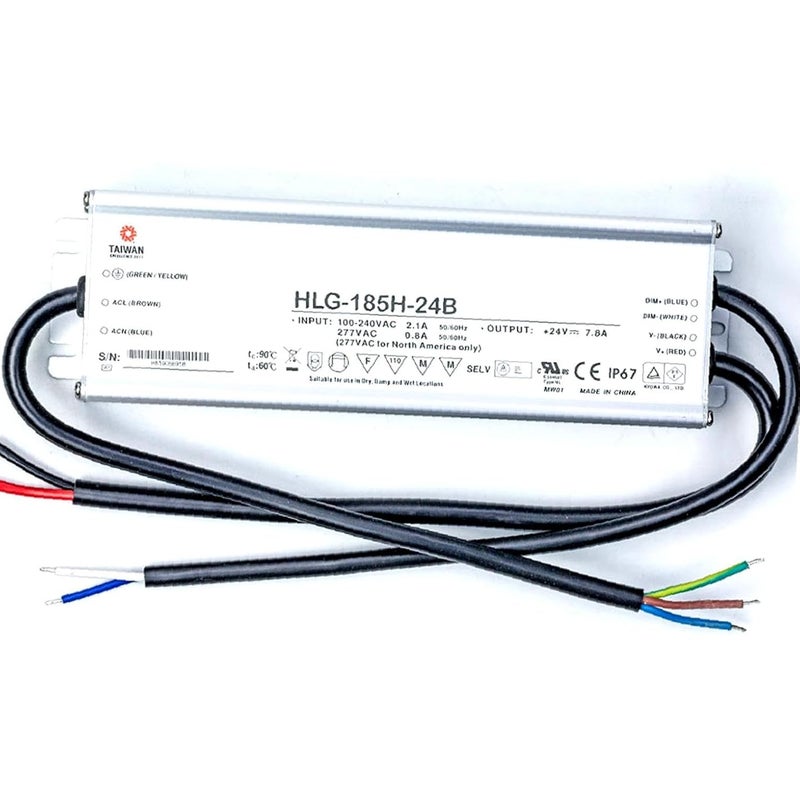 GFZ HLG 185H 24B 24V 187W IP67 سائق LED مقاوم للماء تيار ثابت للإضاءة الداخلية والخارجية - Image 1