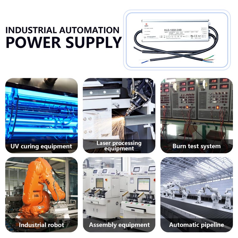 GFZ HLG 185H 24B 24V 187W IP67 سائق LED مقاوم للماء تيار ثابت للإضاءة الداخلية والخارجية - Image 5