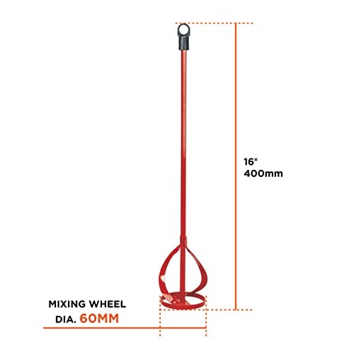 Groz Paint Mixer Rod - 80mm | Suitable with Drill machine | Durable Built | Anti Rust Coating | Paint Mixer for Epoxy Chemicals, Adhesives, Mortar, etc. | Head Diameter: 80mm | PMX/80 - Image 4