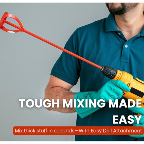 Groz Paint Mixer Rod - 80mm | Suitable with Drill machine | Durable Built | Anti Rust Coating | Paint Mixer for Epoxy Chemicals, Adhesives, Mortar, etc. | Head Diameter: 80mm | PMX/80 - Image 3