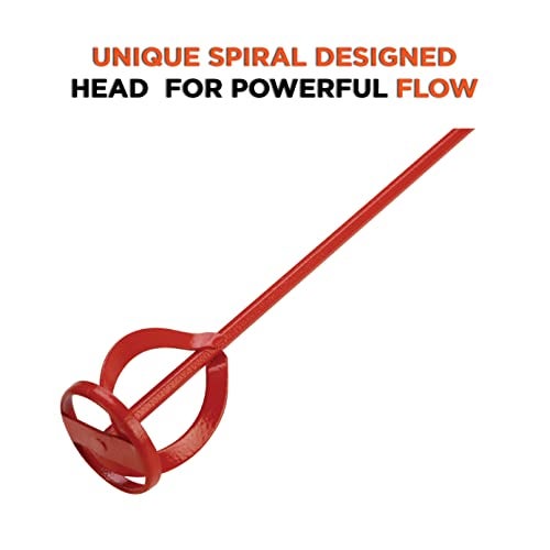 Groz Paint Mixer Rod - 80mm | Suitable with Drill machine | Durable Built | Anti Rust Coating | Paint Mixer for Epoxy Chemicals, Adhesives, Mortar, etc. | Head Diameter: 80mm | PMX/80 - Image 5