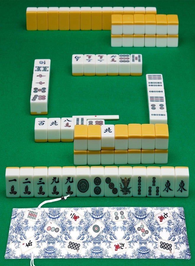 Bornerwhite 2 Pcs Blue Drawstring Mahjong Bags Protective Sleeve Printed Tile Bag 26 Inches Mahjong Racks for Tiles and Pushers for Mahjong Accessories and Gifts(Empty Bag Only) - Image 5
