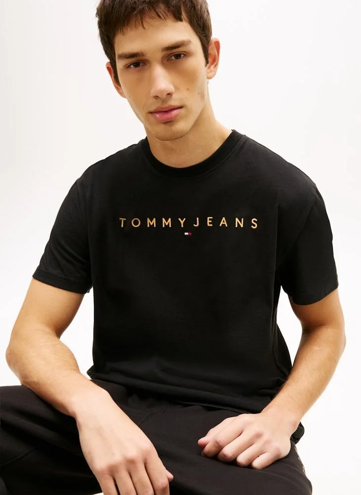 TOMMY JEANS  Linear Logo Embroidery Jersey T-Shirt for Men | Best Price UAE