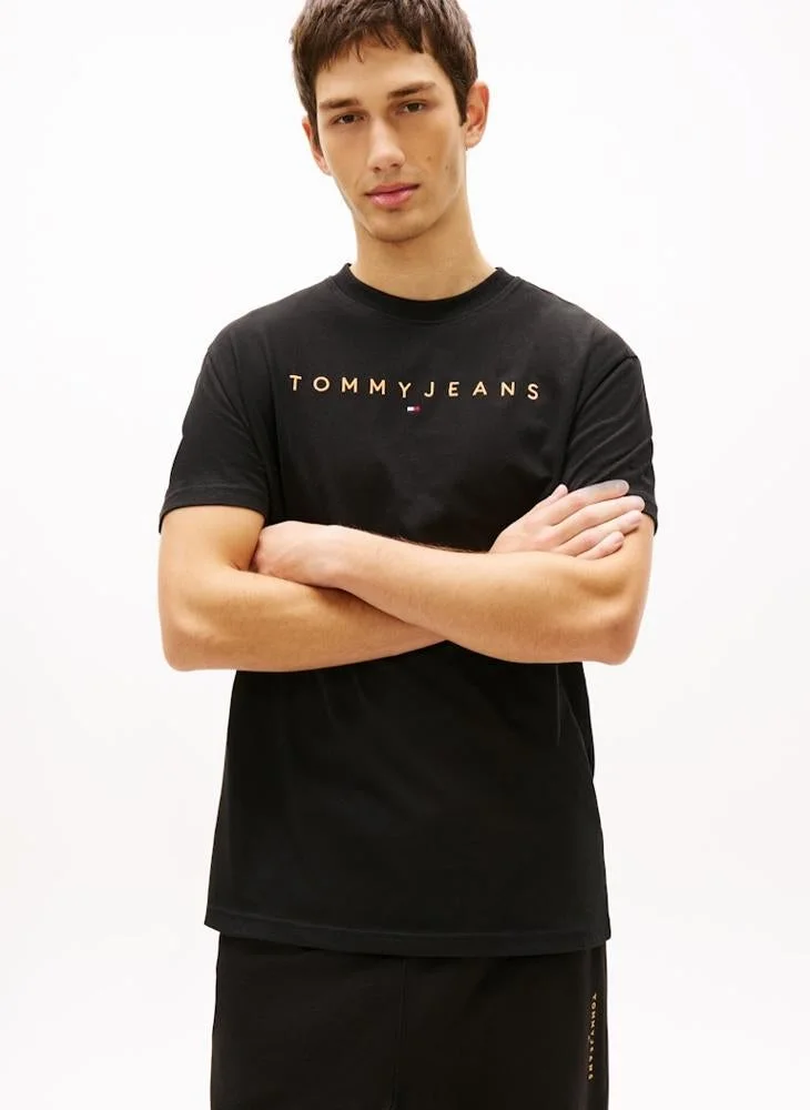 Linear Logo Embroidery Jersey T-Shirt