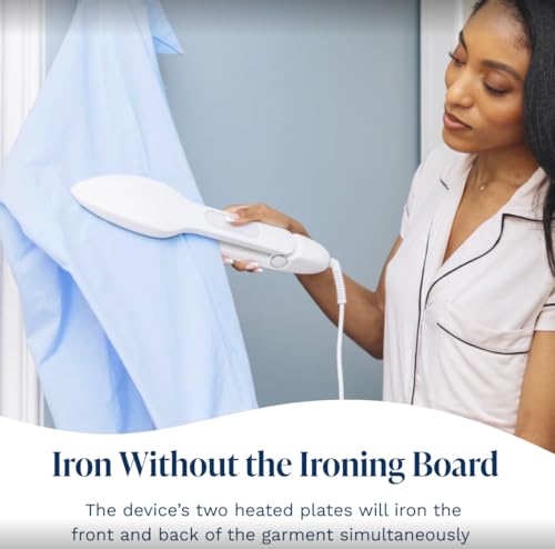 Nori Press Travel Steam Iron - Handheld Iron With Optional Steam Feature - No Ironing Board Required - Easy to Use w/ 6 Fabric Settings - Removes Wrinkles - User Manual Included -Blue - Image 2