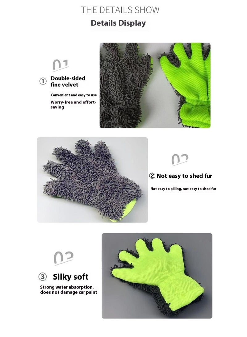 Car Wash Mitt, 2 Pcs Microfiber Car Wash Mitt Scratch Free, Premium Double Sided Car Wash Mitt, Wash Mitts For Car Washing, Trucks, Suvs, Motorcycles - Image 4
