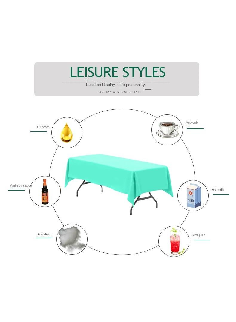 Bluejw 1-Piece Solid Pattern Table Cloth Light Green  - Image 2