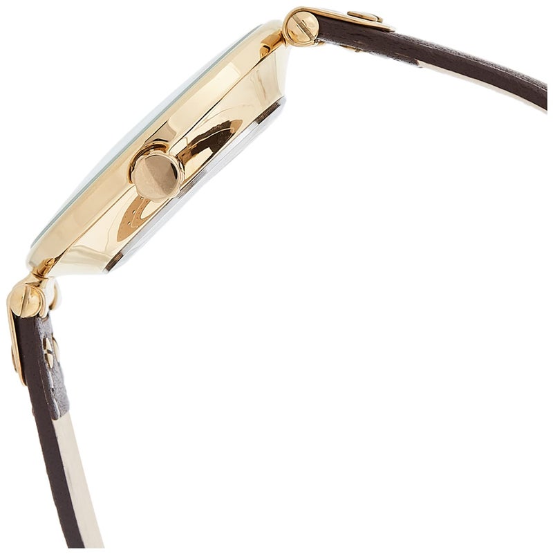 Anne Klein Women's 109168IVBN Gold-Tone and Brown Leather Strap Watch - Image 3