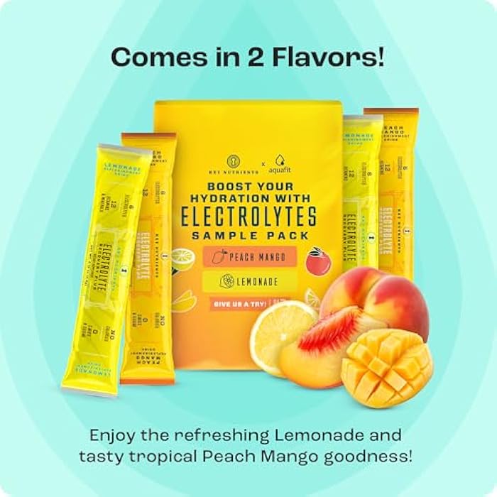 KEY NUTRIENTS Hydration Packets - 2 Delicious Flavors in Electrolytes Powder Packets No Sugar 4 Pack - No Calories, Gluten Free Electrolytes Powder Packet, Non GMO, Made in USA - Image 5