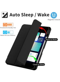 Rock Pow Case for Xiaomi Pad 6 Pad 6 Pro 11 inch Auto Wake Sleep Slim Trifold Stand Case Cover with Pencil Holder Clear Trasparent Back Shell Case for Xiaomi Pad 6 11inch Xiaomi Pad 6 Pro 11inch  - Image 3