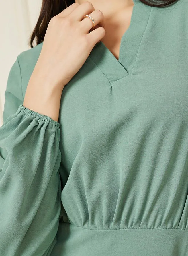 Styli Tiered Chiffon Dress