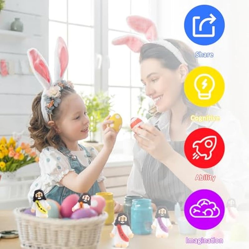 يورسكيتووس 25 قطعة من مجسمات يسوع الصغيرة بالجملة من مجسمات يسوع تحبك الصغيرة، العاب يسوع مطاطية صغيرة لاخفاء الجيب، دمية يسوع مصغرة لحشو بيض عيد الفصح، هدايا الحفلات الدينية - Image 2