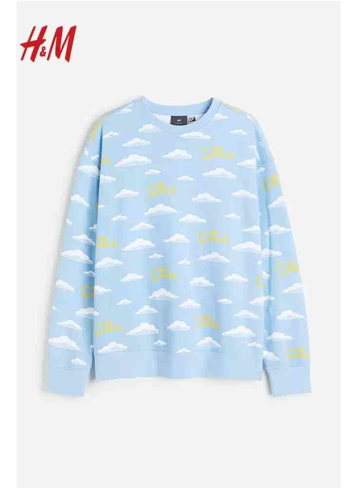 H and M - HM New Fashionable Casual Round Neck Loose American Long Sleeved Sweatshirt - Image 1