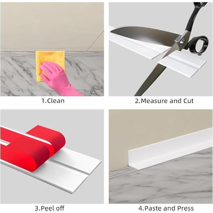 6 PCS WALL CORNER PROTECTOR, PEEL AND STICK WALL TRIM MOLDING, SELF ADHESIVE WALL CORNER GUARD&EDGE PROTECTOR, INSIDE & OUTSIDE CORNER MOULDING TRIM FOR WALL EDGE CORNER,CEILING,COUNTER - Image 3