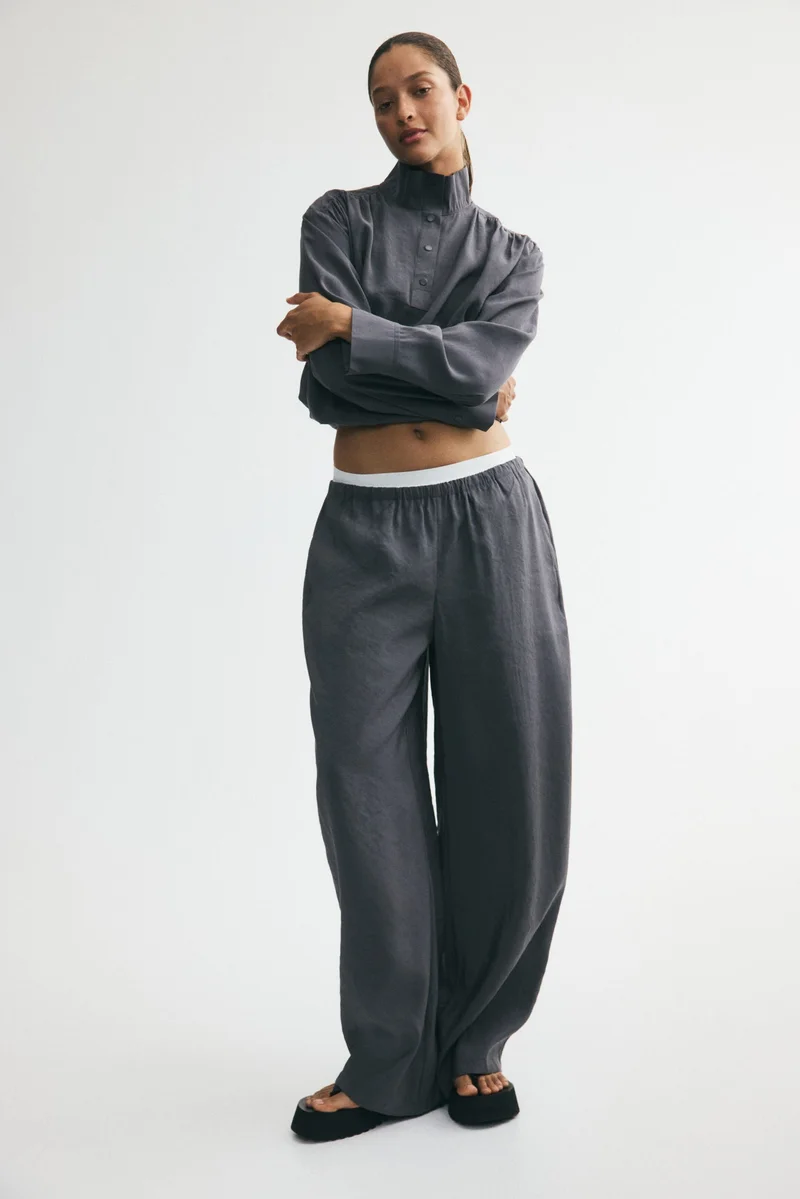 H&M Modal-blend barrel trousers
