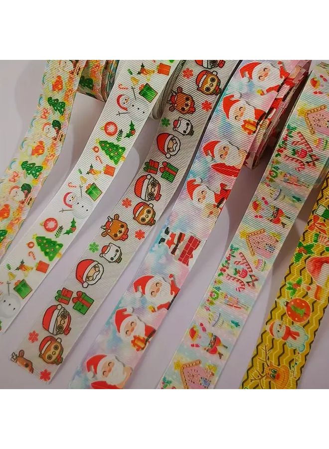 Christmas Ribbon 5 Yards 2 5cm Polyester No 4 For Gift Wrapping Crafts Decor - Image 2