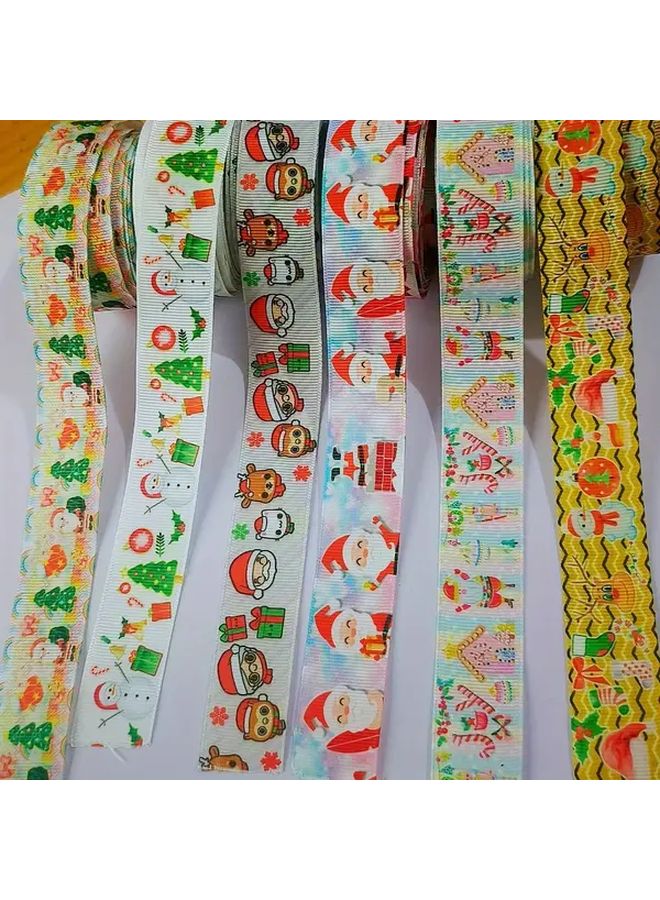 Christmas Ribbon 5 Yards 2 5cm Polyester No 4 For Gift Wrapping Crafts Decor - Image 5