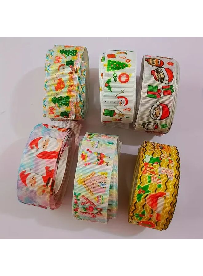 Christmas Ribbon 5 Yards 2 5cm Polyester No 4 For Gift Wrapping Crafts Decor - Image 3