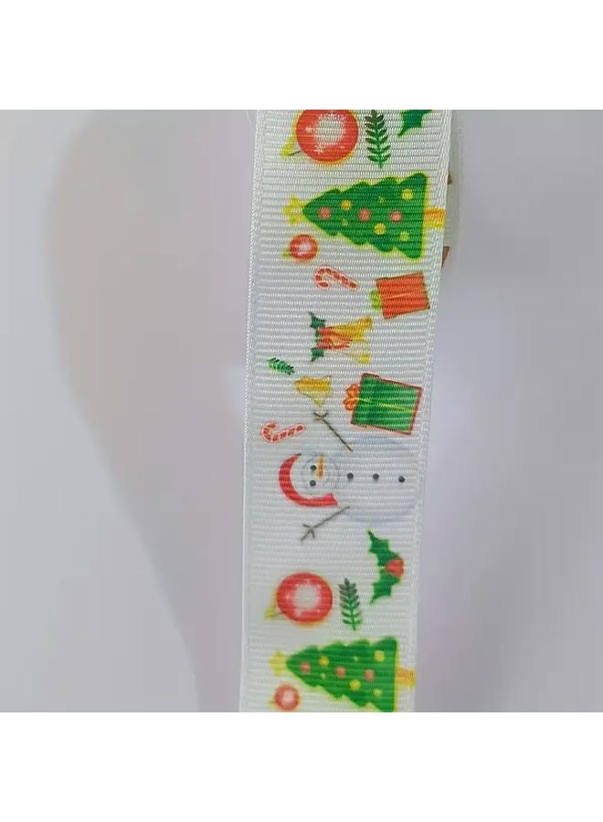 Christmas Ribbon 5 Yards 2 5cm Polyester No 4 For Gift Wrapping Crafts Decor - Image 1