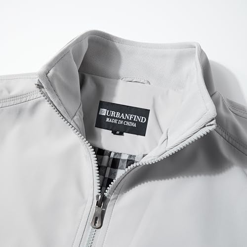 URBANFIND Men's Sports Shell Jacket Lightweight Windbreaker Outdoor Recreation Coat US XL Gray - Image 4
