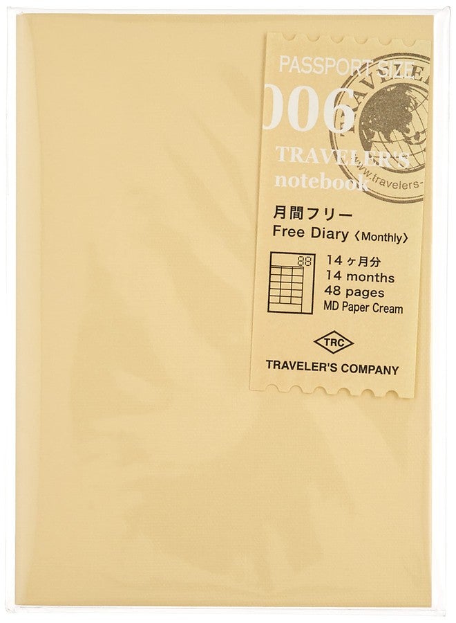 Designphil Midori Traveler's Notebook (Refill 006) Passport Size Monthly Diary - Image 1