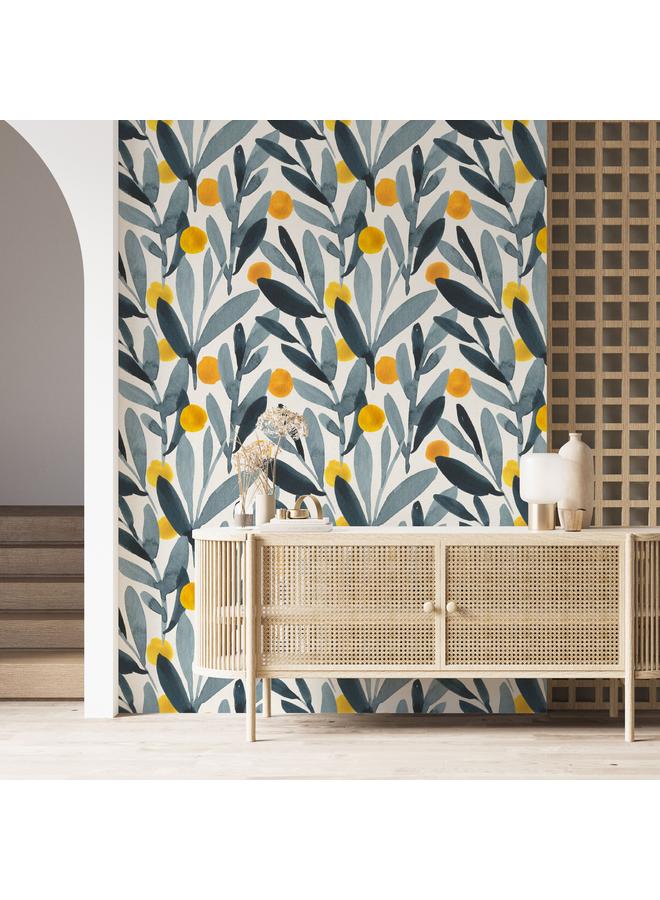 Bluejw Watercolor Boho Style Detachable Temporary Wallpaper Modern Minimalist Floral Children's Room Self-adhesive Wallpaper RW300 - Image 2