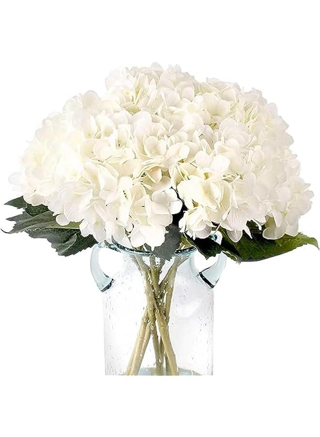 هوكور 6 قطع من زهور الكوبية الاصطناعية البيضاء من دوركو، زهور الكوبية الصناعية مع سيقان ورؤوس كاملة من الحرير لباقة الزفاف وديكور الحفلات المنزلية وتنسيقات الزهور - Image 1