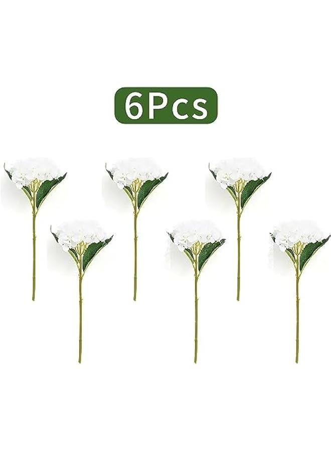 هوكور 6 قطع من زهور الكوبية الاصطناعية البيضاء من دوركو، زهور الكوبية الصناعية مع سيقان ورؤوس كاملة من الحرير لباقة الزفاف وديكور الحفلات المنزلية وتنسيقات الزهور - Image 2