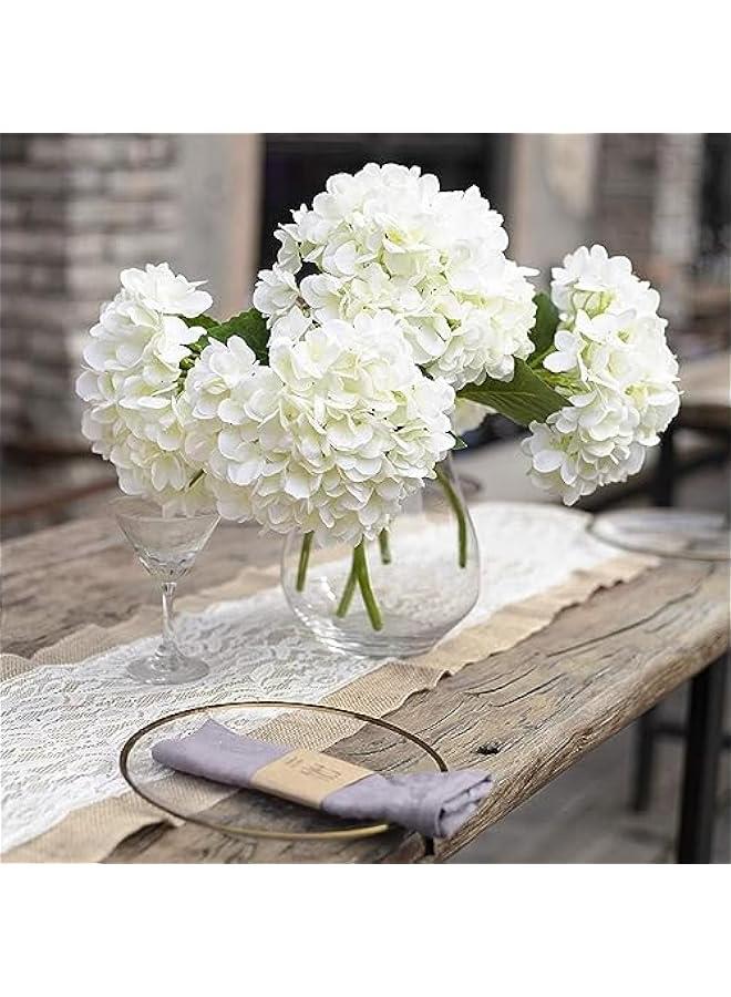 هوكور 6 قطع من زهور الكوبية الاصطناعية البيضاء من دوركو، زهور الكوبية الصناعية مع سيقان ورؤوس كاملة من الحرير لباقة الزفاف وديكور الحفلات المنزلية وتنسيقات الزهور - Image 5