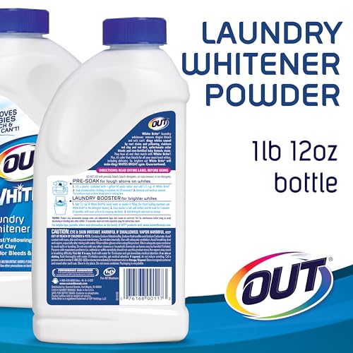 OUT White Brite Laundry Whitener Powder, Stain Remover Detergent Booster for Clothes, Removes Red Clay and Rust Stains on White Clothing and Uniforms, 1 Pound 12 Ounce - Image 2
