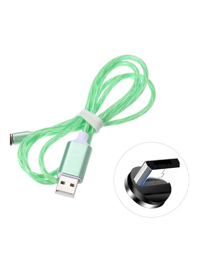 NIBEMINENT Multifunctional LED Lighting Data Cable Green - Image 1