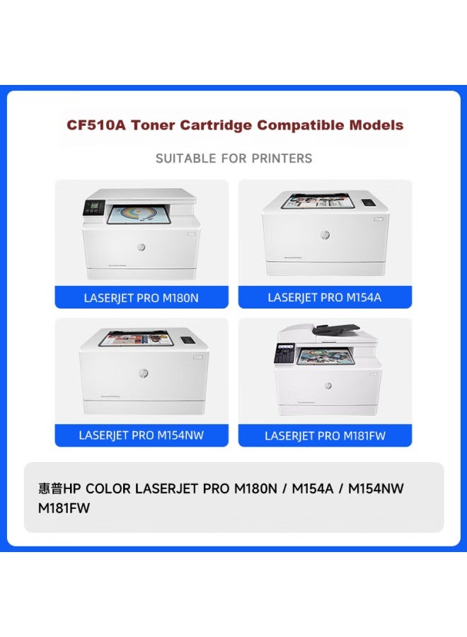 Tianse Cf510A 204A Black Toner Cartridge Compatible With Hp M180N Drum Hp Color Laserjet Pro M154A/Nw M181Fw Printer Toner Cartridge Ink Cartridge
