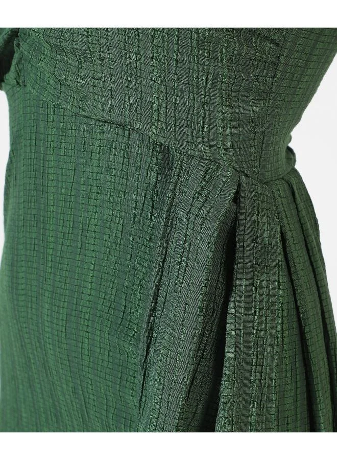 PINACOLADA  Women's Forest Green Ruched Dress With Trail for Women | Best Price UAE