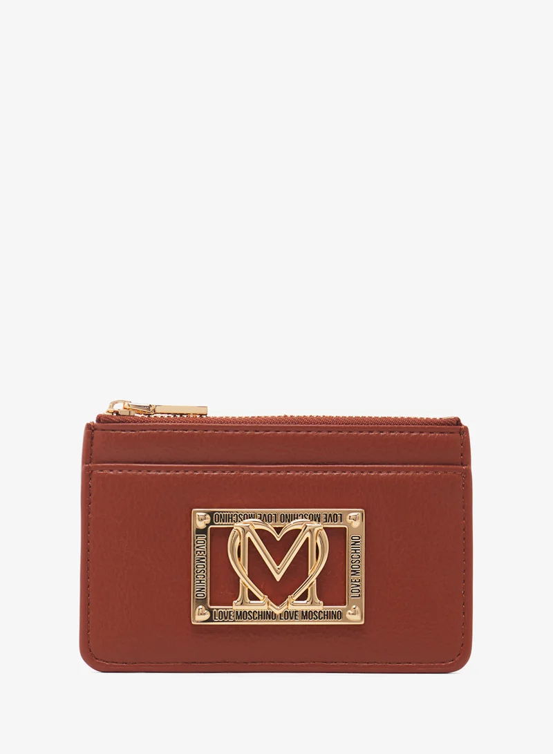 لوف موسكينو Zip through logo wallet