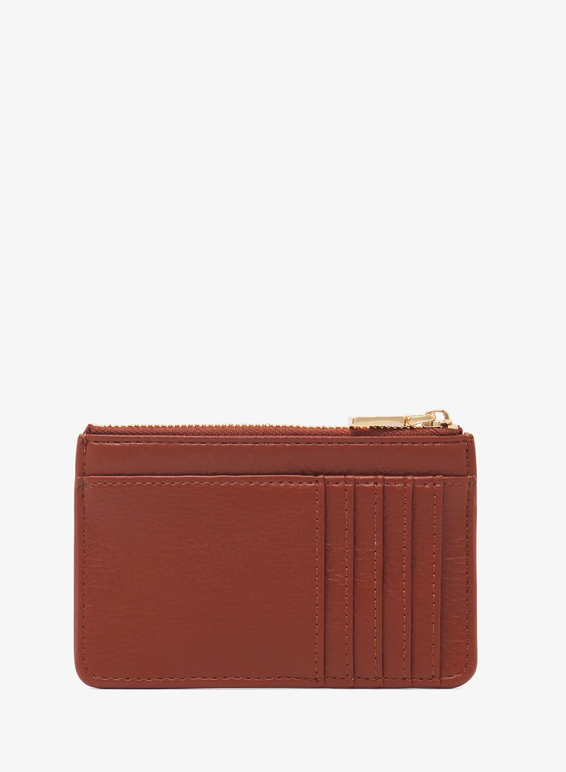 لوف موسكينو Zip through logo wallet
