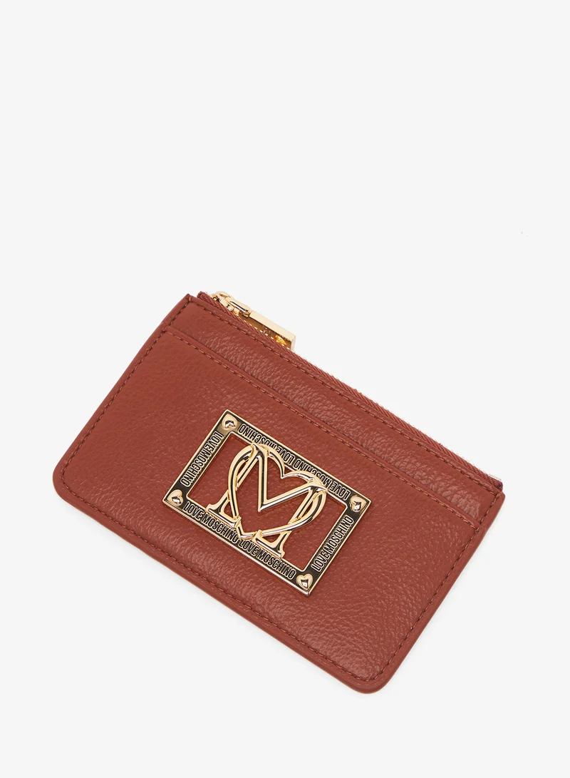 لوف موسكينو Zip through logo wallet