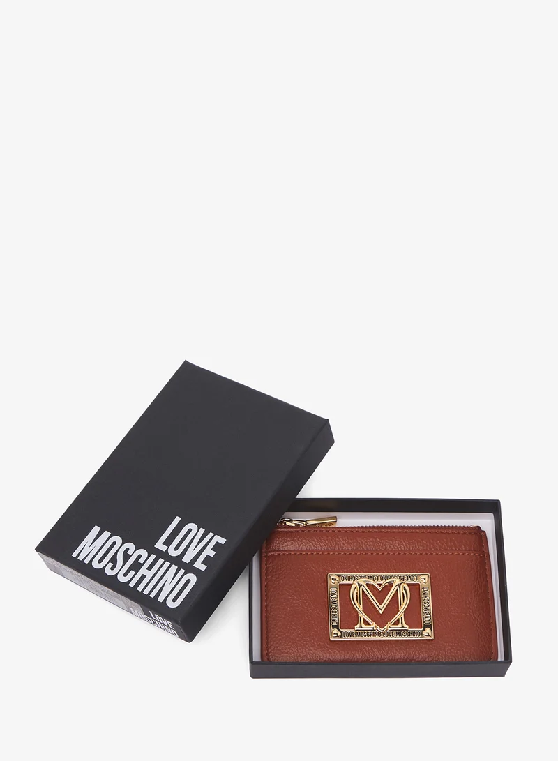 لوف موسكينو Zip through logo wallet