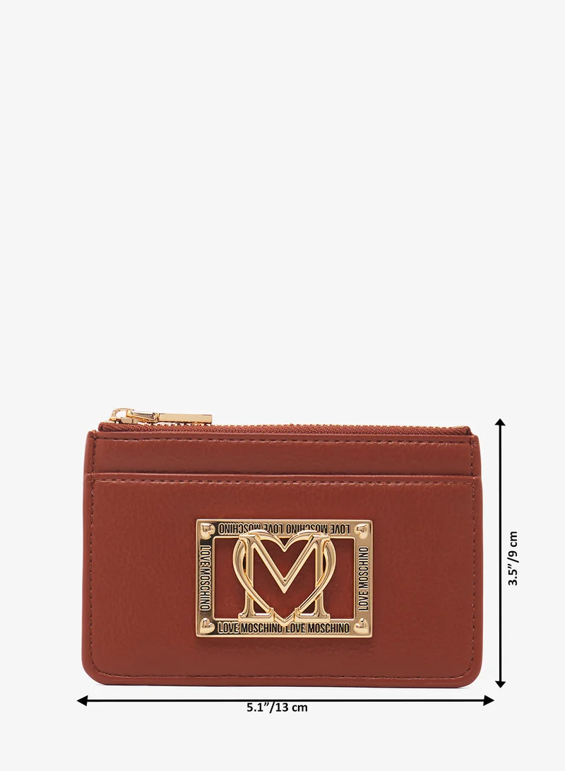 لوف موسكينو Zip through logo wallet