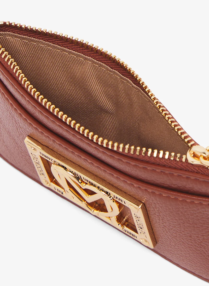 لوف موسكينو Zip through logo wallet