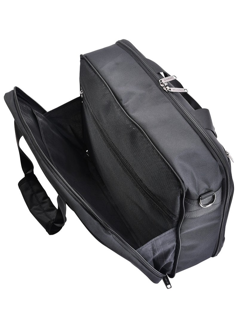 eminent Premium 17 inch Shoulder Laptop Bag Polyester Light Weight 180° Opening Business Laptop Case for Men Women on Travel Business V368B Black  - Image 4